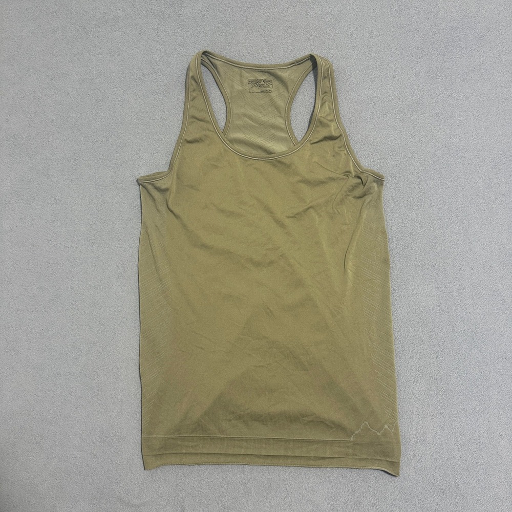 Patagonia Racerback Tank Top Scoop-Neck Sleeveless Stretch Green Womens Size L
